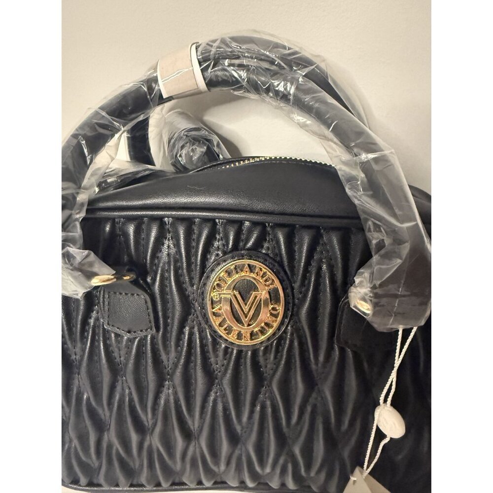 Valentino Orlandi Black Quilted Leather Zip Crossbody Purse NWT $199 [jb] - Picture 6 of 14